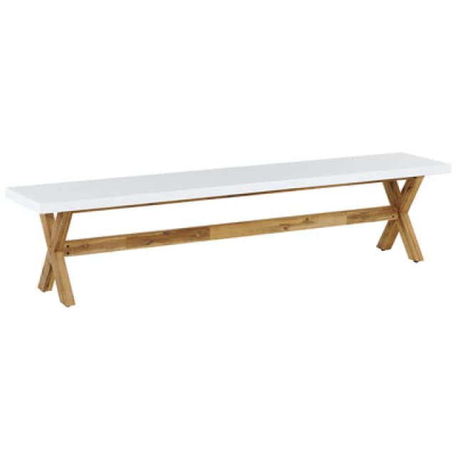 Beliani Garden Bench Olbia 200 Cm Concrete White