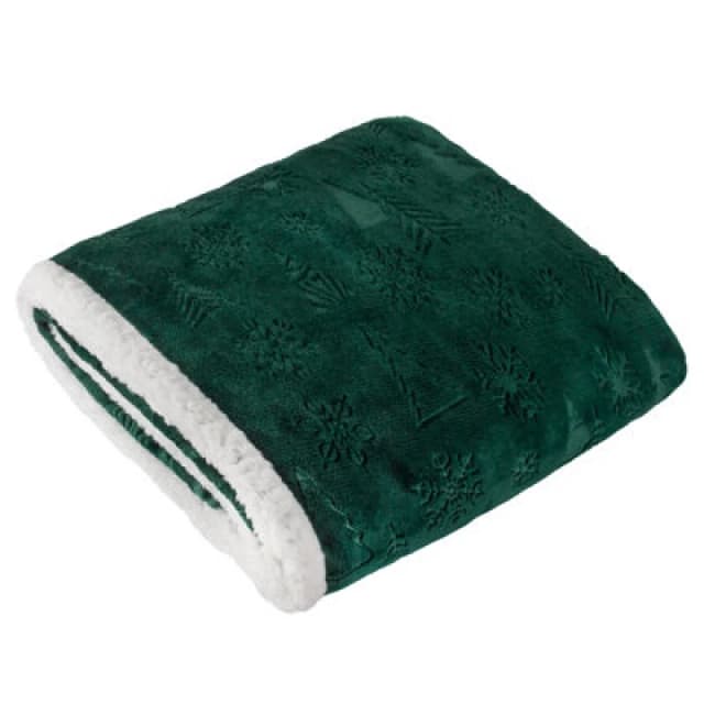 Furn Furn Festive Time Sherpa Fleece Throw in Emerald Size: 140cm x 180cm Emerald 140cm x 180cm Unisex 5025532831217