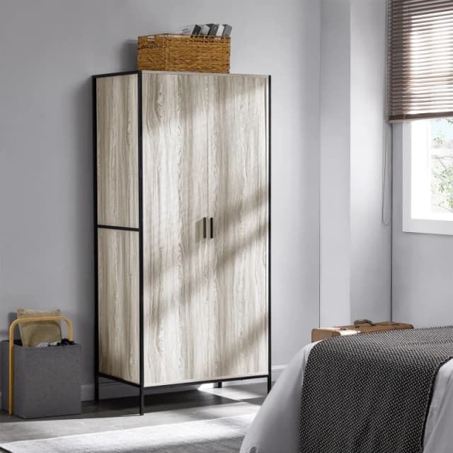 Lassic Vida Designs Brooklyn 2 Door Wardrobe Grey unisex 2 Door