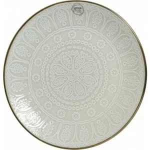 Metallic Rimmed Stoneware Breakfast Plate 27cm