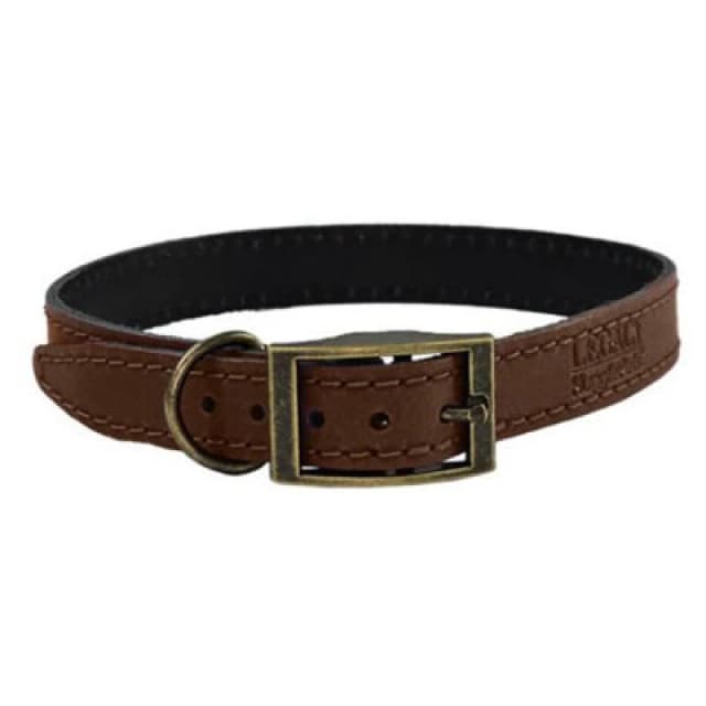 HugglePets Legacy Leather Dog Collar Brown