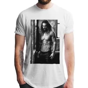 Justice League Movie - Unisex Aqua Man Photo T-Shirt (White)