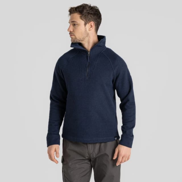 Craghoppers Mens Wole Half Zip Fleece Jacket XL - Chest 44' (112cm) Blue Navy Marl CMA1376-9I1-XL