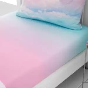 Catherine Lansfield Ombre Rainbow Clouds Fitted Sheet MultiColoured