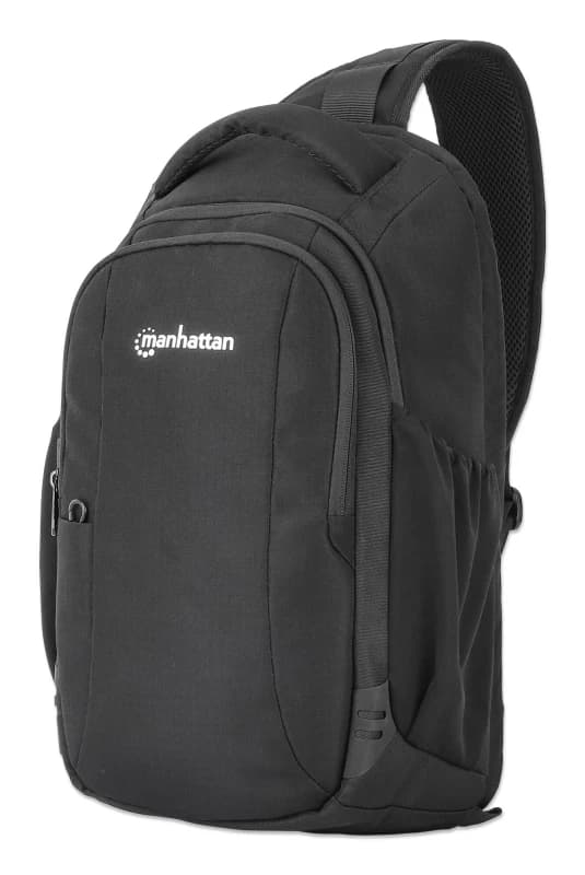 Manhattan Manhattan Amsterdam Sling Backpack 13.3", Anti Theft, Black, Top Load Backpack, Carrier with Single Shoulder Strap for Notebooks and Tablets