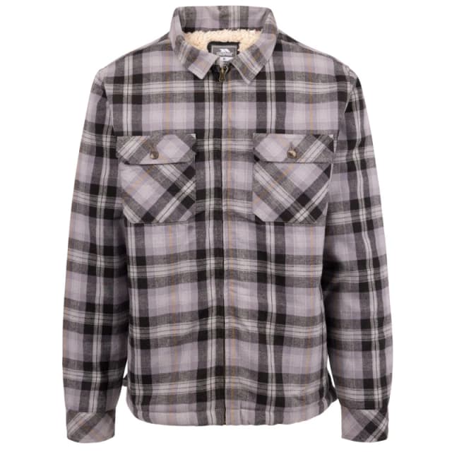 Trespass Trespass Men Danehill Sherpa Lined Shirt in Grey Size: Small Grey S Male 5063574508537