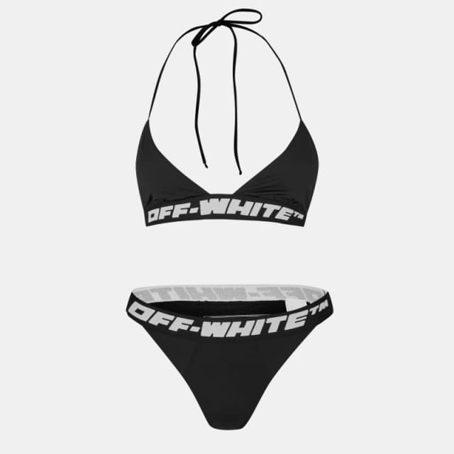 Off White Womens Logo Adjustable Bikini Set Black female 4 (3XS)