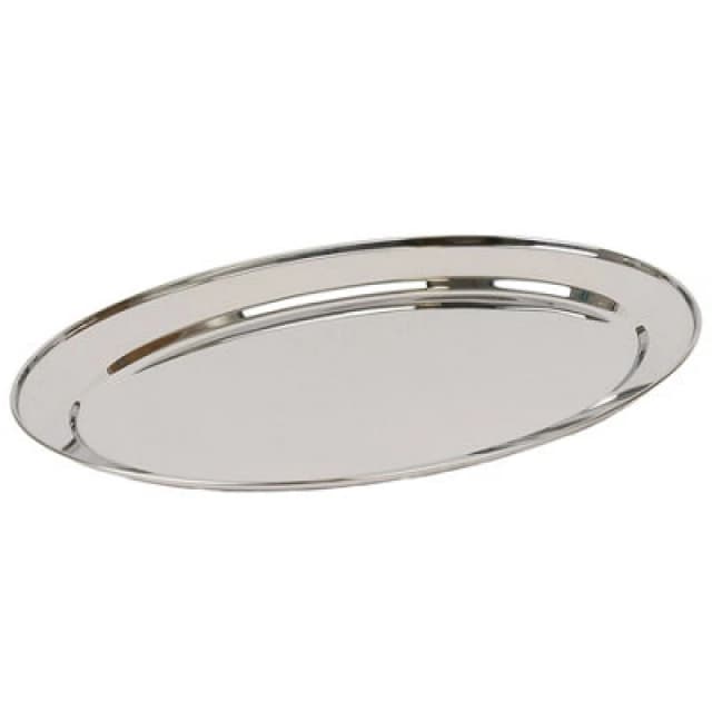 Argon Tableware Oval Serving Platter - 60 X 41Cm - Stainless Steel Dinner Tray Oval Plate Small Appetizer Serving Dishes
