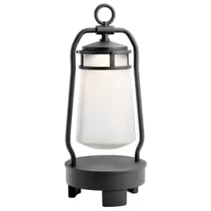 Lyndon Integrated LED Outdoor Portable Bluetooth Speaker Lantern, EU Plug, Textured Black, IP44