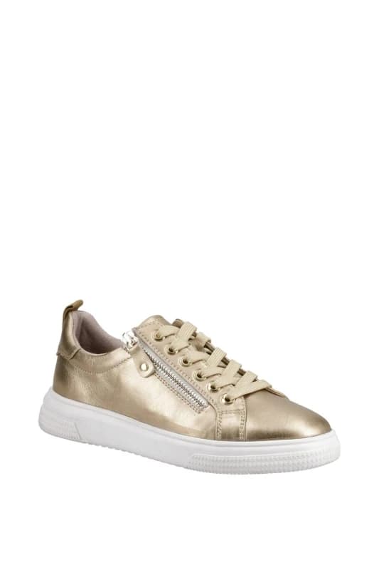 Hush Puppies Womens Martha Trainer in Gold Size: 3 Gold Female 3