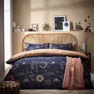 Constellation Celestial Duvet Cover Set Gold/Navy