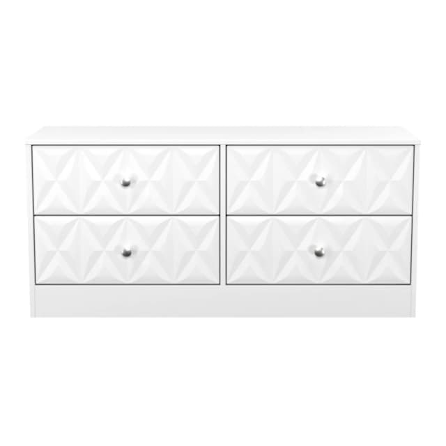 San Jose Ready Assembled Matt White 4 Drawer Wide Chest (H)521mm (W)1146mm (D)395mm