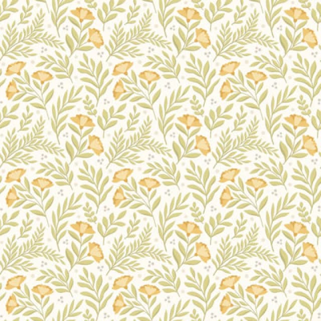 Hoopla Walls Petite Posy Citrus Sun Smooth Matt Wallpaper