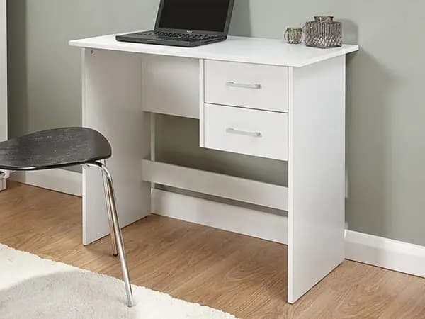 GFW Panama White 2 Drawer Study Desk