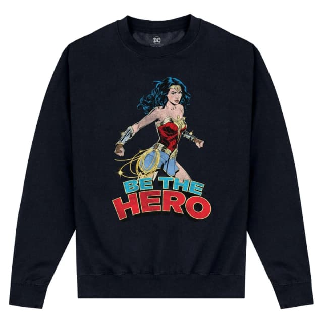 Wonder Woman Mens Be The Hero Sweatshirt in Black Size: Small Black Male S