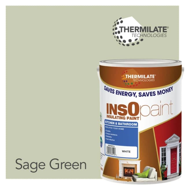 Thermilate Technologies Insopaint Kitchen & Bathroom Paint - Best Anti-Mould Protection, Insulating Walls & Ceilings - Sage Green