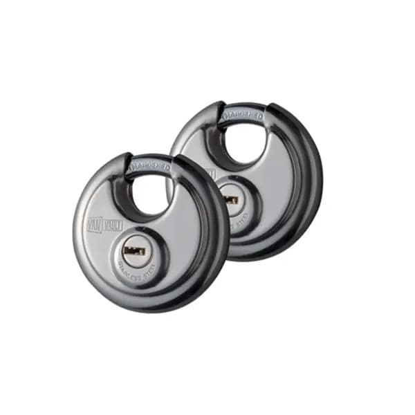 Van Vault Stainless Steel Disc Padlock Twin Pack - 70mm