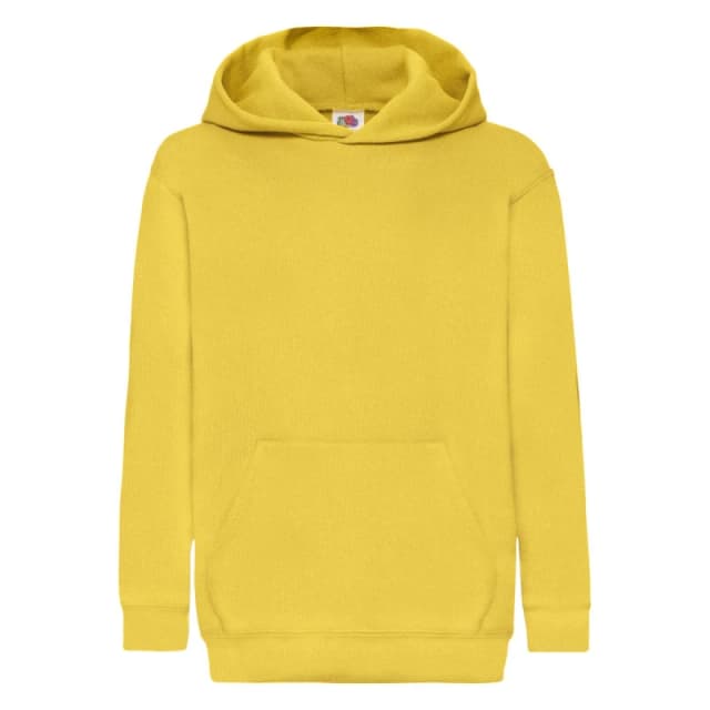 Fruit of the Loom Classic Hooded Sweatshirt in Yellow Size: 12-13 Years Yellow Unisex 12-13 Years