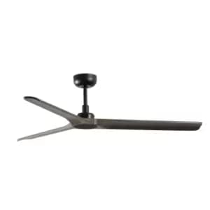 Heywood Medium Black, Dark Wood Ceiling Fan With DC Motor, 6 Speed