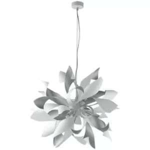 Fan Europe BLOOM 6 Light Spherical Pendant Ceiling Light White, Silver 65x60cm