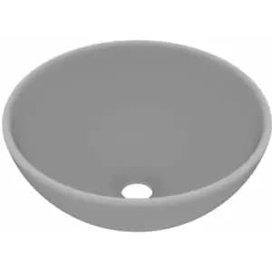 Luxury Bathroom Basin Round Matt Light Grey 32.5x14cm Ceramic vidaXL - Grey