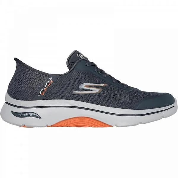 Skechers Slip-in Arch Fit 2.0 Simplicity 2 Trainers Charcoal/Orange 12 UK
