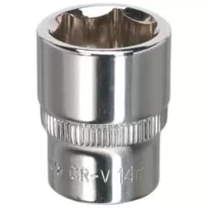 Sealey SP1414 WallDrive Socket 14mm 1/4"Sq Drive Fully Polished