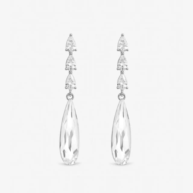Jon Richard Rhodium Plated Linear Pear Drop Earrings Drop Earrings One Size Silver 71641611000