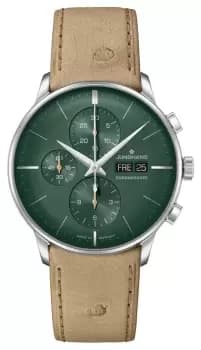 Junghans 27/4222.02 Meister Chronoscope Green Dial Beige Watch