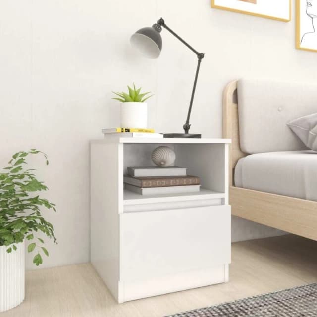 VIDAXL Bed Cabinet White 40x40x50cm Engineered Wood Vidaxl 8720286557624