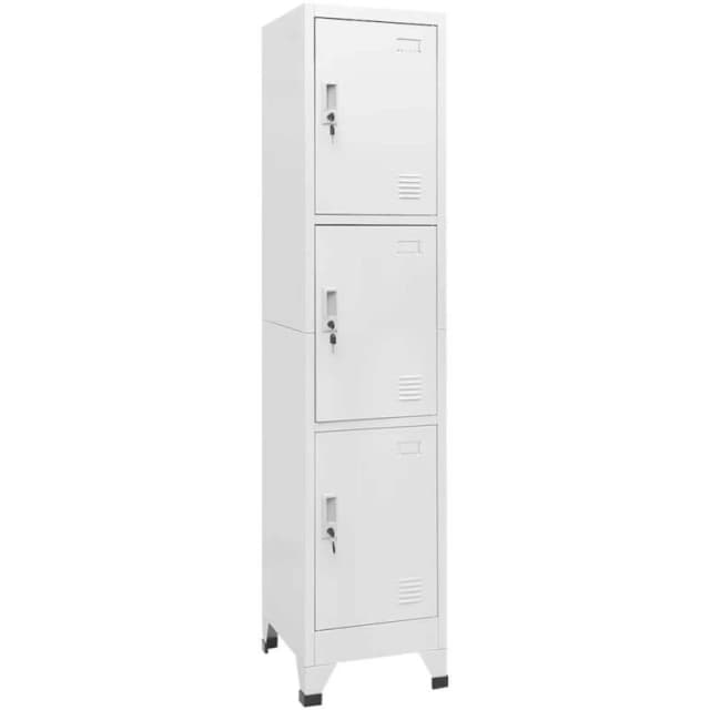 vidaXL Locker Cabinet with 3 Compartments 38x45x180cm Changing Room Storage