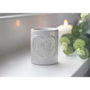 Ceramic Aroma Oil Burner Wax Melt, Fragrance Wax Melter Burner Tea Light Fragrance Heater - Love