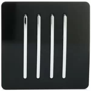 Trendi Artistic Modern 2 Gang 13Amp Short Switched Double Socket Gloss Black Finish