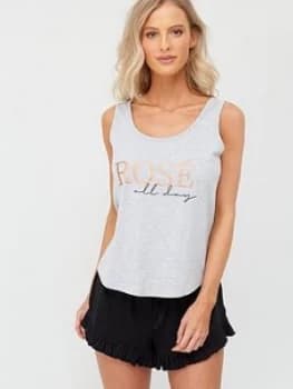 Pour Moi RosÉ All Day Jersey Short Pj Set - Grey/Black