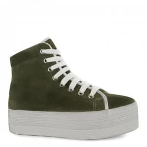 Jeffrey Campbell Homg Suede Wash Hi Tops - Khaki/White