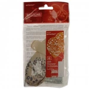 Partymor Balloons Pack of 6 - 60th Diamond