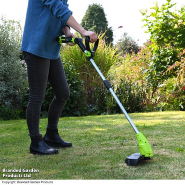 Garden Gear 12V Cordless Grass Trimmer, 240mm Cutting Diameter, Includes 12 Spare Blades & Fast Charger