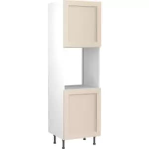 Kitchen Kit Flatpack Shaker Kitchen Cabinet Tall Single Oven Unit Ultra Matt 600mm in Cashmere MFC
