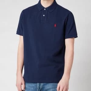 Polo Ralph Lauren Mens Custom Slim Fit Mesh Polo Shirt - Newport Navy - L