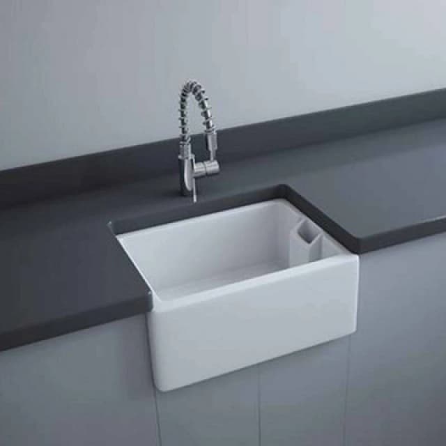 Rak Ceramics Gourmet 8 Belfast Style Fireclay White Sink With Weir Overflow