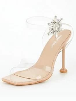 Public Desire Pyramid Heeled Sandal - Nude