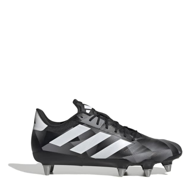 adidas Kakari RS Adults Soft Ground Rugby Boots Black/White male 7 (40.7)