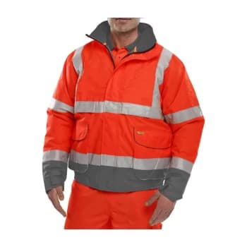 BD208 RED GREY BOMBER JKT 5XL - Red/Grey - Beeswift