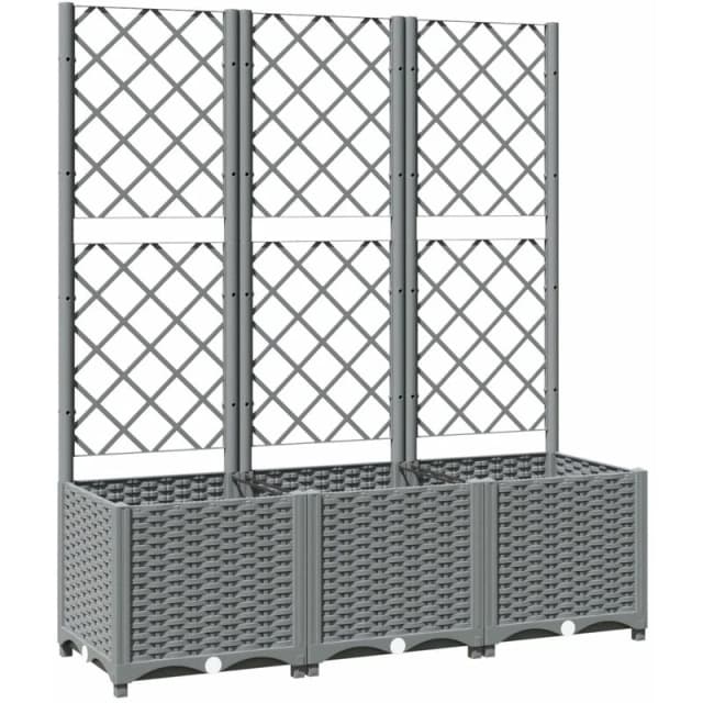 VIDAXL Garden Planter with Trellis Light Grey 120x40x136cm pp Vidaxl 8720845671679