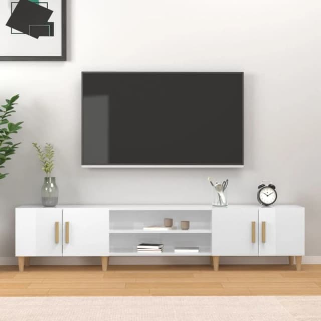 VIDAXL TV Cabinet High Gloss White 180x31.5x40cm Engineered Wood Vidaxl 8720845791483