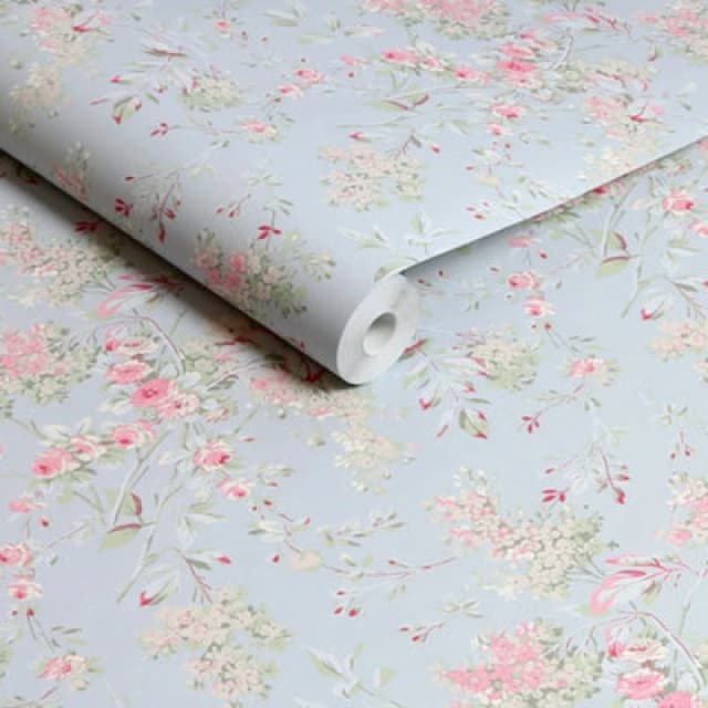 Shabby Chic by Rachel Ashwel Chelsea Wallpaper - Blue 125123