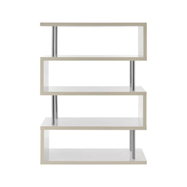 Orsina Shelf Design 4 Tier White Gloss Wide Shelf Unit, Contemporary Large Shelving Unit, Durable Standing Shelves