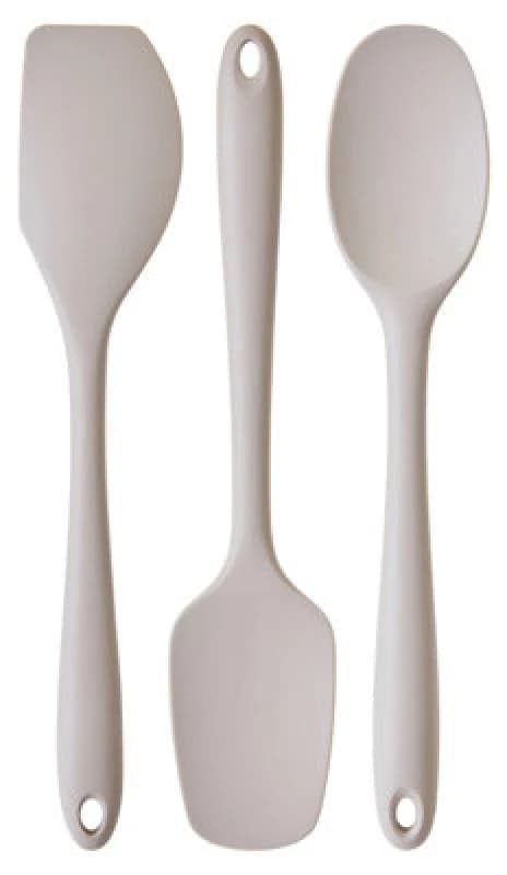 Premier Housewares Interiors By Premier Natural Stone 3Pc Silicone Kitchen Tool Set,utensils Including Spoon, Spatula & Turner With Hanging Loops