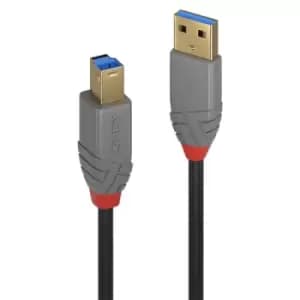 Lindy 36742 USB cable 2m USB 3.2 Gen 1 (3.1 Gen 1) USB A USB B Black Grey