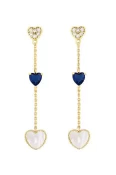 Gold Plated And Mother of Pearl Heart Earrings